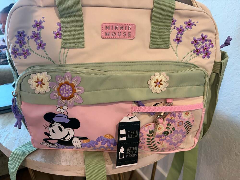 Disney Minnie Mouse Floral Retro Convertible Messenger Bag - Picture 2 of 4